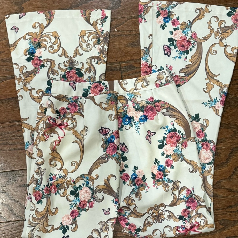 Sugar Thrillz floral flare pants, XS - Picture 5 of 6